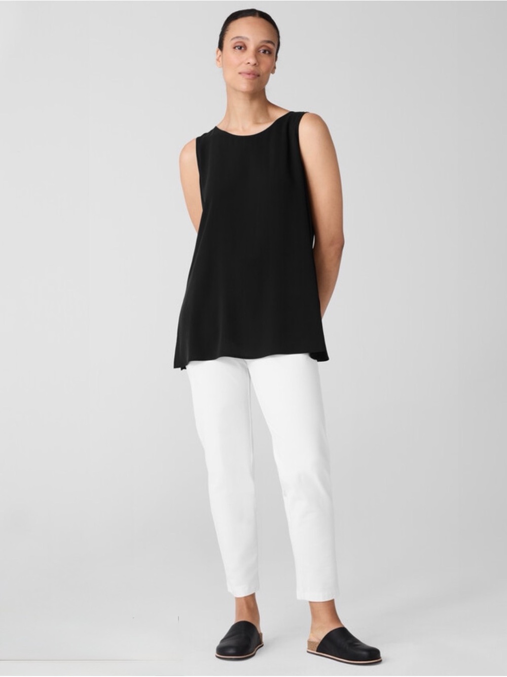 Elieen Fisher Washable Stretch Crepe Slim Pant Size SP
